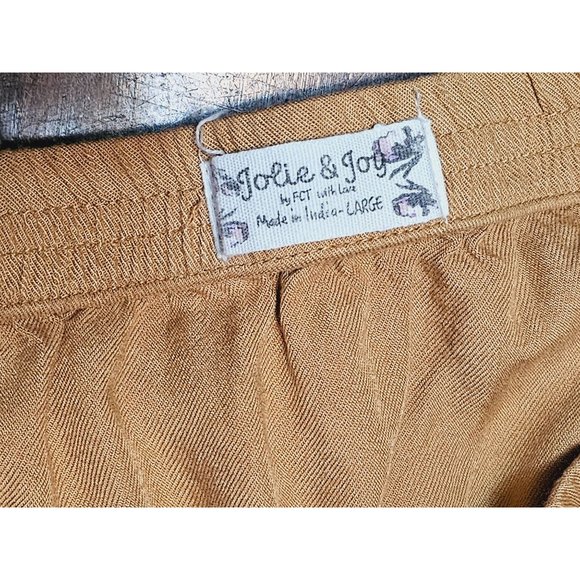Jolie and Joy cargo Jumpsuit size Large tan jogger cut - Picture 3 of 9